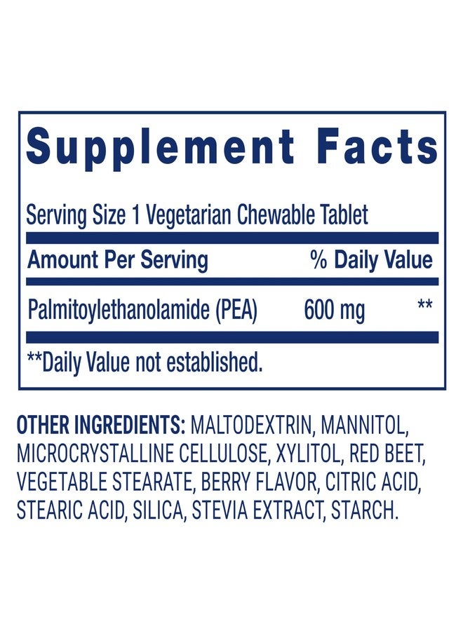 Life Extension Pea Discomfort Relief (Berry Flavor) for Occasional Minor Pain & Discomfort – Palmitoylethanolamide Supplement - Gluten-Free, Non-GMO, Vegetarian – 60 Chewable Tablets - Image 3